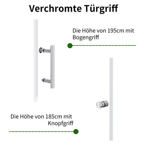 Nische Duschkabine 180° Falttür Duschwand Duschtür Faltdusche Duschabtrennung - Bild 12 von 14