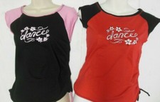 Frontline Baby Doll T Shirt "Dance" Drawstring Side Red or Black Adult Sizes