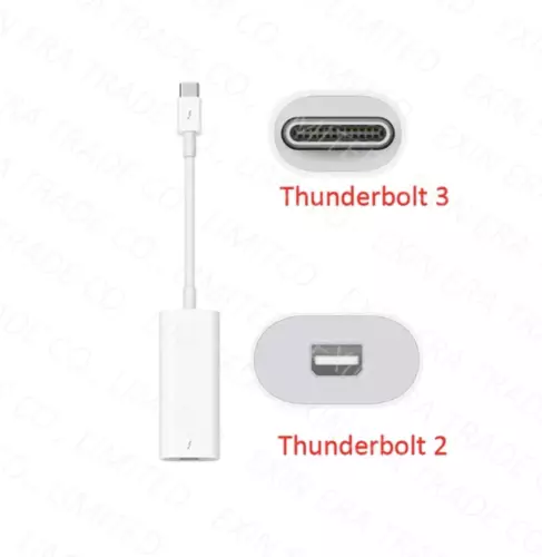 Apple A1790 ThunderBolt 3 Male (USB-C) to ThunderBolt 2 Female Adapter - Picture 4 of 5