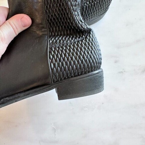Stuart Weitzman Allgood Nappa Leather Over the Knee Boot Woven Black Boots 7 - Picture 9 of 14