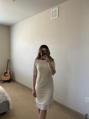 ECI Cream Lace Dress - Size: 8 | eBay