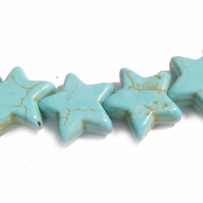 MARKENLOS Howlith perle stelle 14 mm colore turchese 31-32 pietre semipreziose design nenad E042