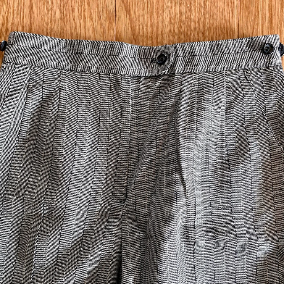 Pantalón Harve Benard Vintage Gris Rayas Lana Mujer 12 Petite Foto 4 de 4