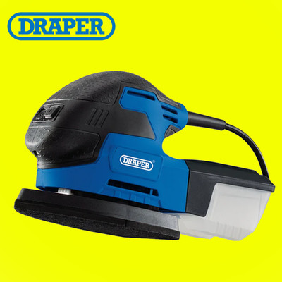 Draper 57681 Elektrischer Detailschleifer Tri-Base Palm Mouse 3 Wechselplatten