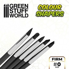 Green Stuff World 1023 Shapers Brushes SIZE 0 - BLACK FIRM Silicone Brushes