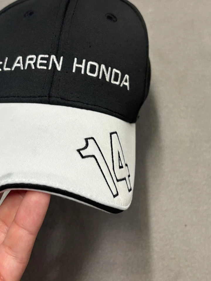 McLaren Hat Cap Strap Back Mens Black White F1 Racing Fernando Alonso 14 - Image 3 of 4