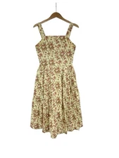 Hearts And Found Classic Floral Modest Fit And Flare Cottage Core Midi Dress M