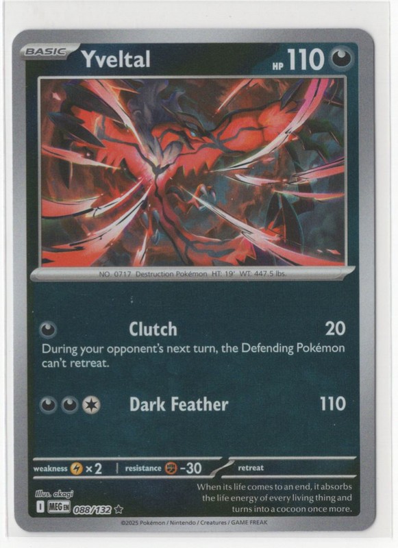 Pokemon Mega Evolution - 088/132 Yveltal  Reverse Holo