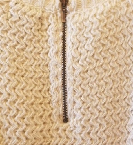 Cynthia Rowley Sweater Chunky Knit Womens Plus Size 2X Cream Zip Back Detail - Picture 8 of 9