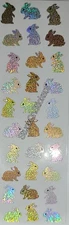 Mrs Grossman BABY  BUNNIES Rabbit Glitter Sparkle Stickers retired Rare HTF RARE
