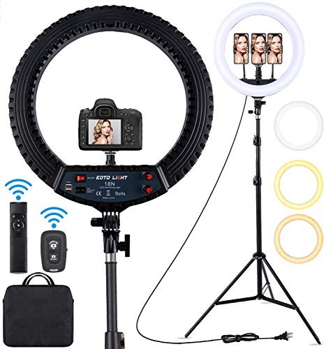18 inch LED Ring Light with Tripod Stand Dimmable Makeup Ring light for Studio - Picture 1 of 5