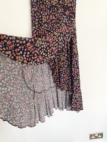 Apricot Floral Faux Wrap Dress 12 - Picture 4 of 6