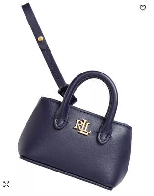 Lauren Ralph Lauren Marcy Bag Charm NWT Refined Navy Leather Mini