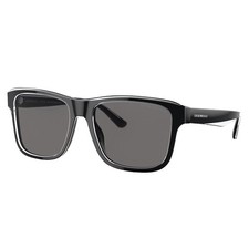 Emporio Armani EA 4208 605187 Shiny Black/Crystal Plastic Sunglasses Grey