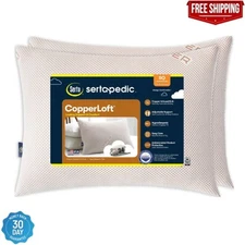 Sertapedic Copperloft Bed Pillow, Standard/Queen - King Sizes