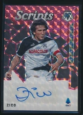 2020-21 PANINI MOSAIC SERIE A ZICO #S-Z SCRIPTS AUTO RED FUSION BRAZIL Udinese