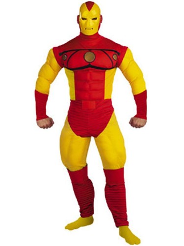 Iron Man Deluxe Muscle Chest Comic Book Adult Costume - Picture 2 of 5