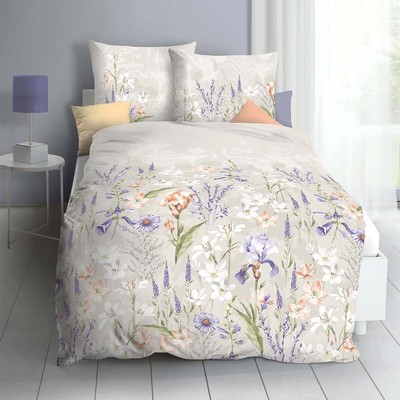 Mako-Satin Bettwäsche Lily creme Kaeppel