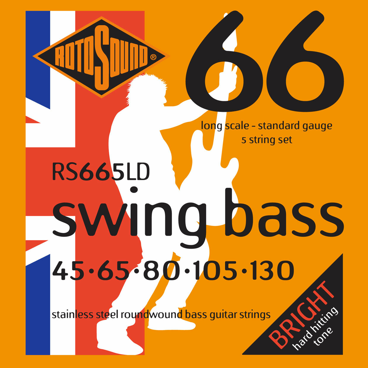 Jeu de cordes guitare basse electrique Rotosound RS665LD la reference fabriquée en Angleterre