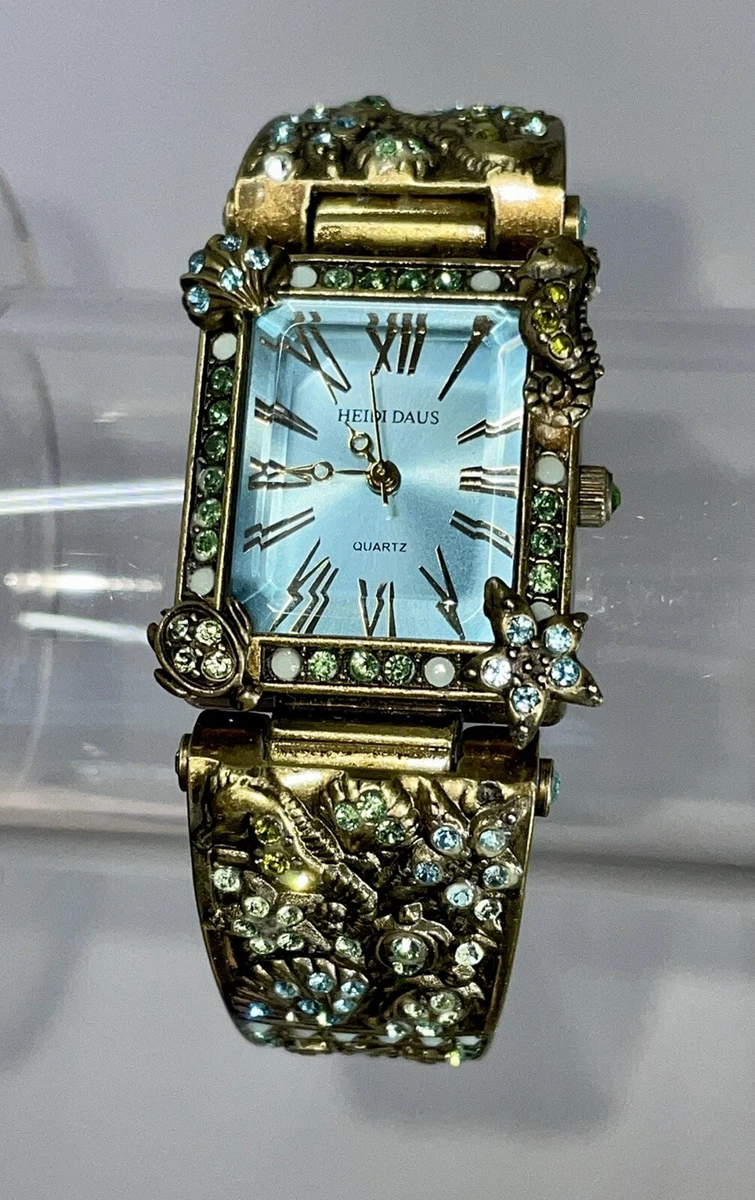 Vintage Heidi Daus B8320 Ladies Cuff Crystal Watch Ocean Themed eBay