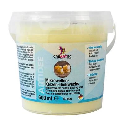 Artidee Creartec Mikrowellen-Kerzen-Gießwachs, 600g, einfärbbar