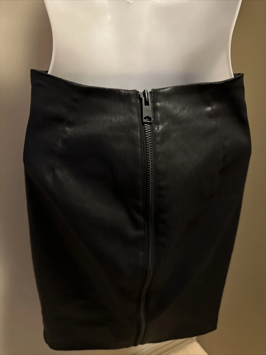 Black faux leather skirt size 20 top