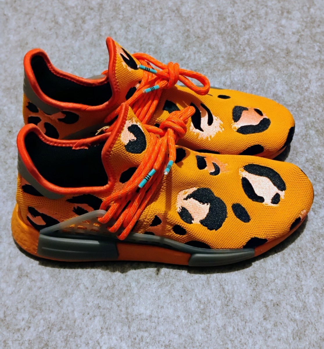 Adidas X Pharrell Hu NMD Boost Cheetah Print Walking Sneakers