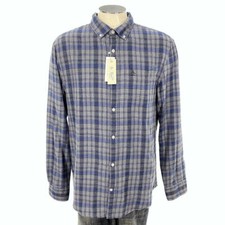 NWT Original Penguin Button Down Shirt L Blue Gray Plaid Soft Mens 89