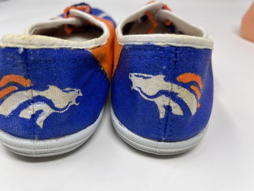 Denver Broncos Sneaker Schuhe Canvas Freizeit blau orange Damengröße 8 glitzernd - Bild 6 von 12