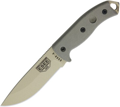 ESEE Model 5 Survival Fixed Knife 5.25'' 1095HC Steel Full Blade Micarta Handle