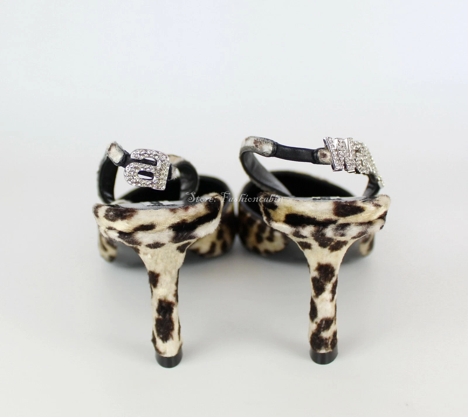 NUOVA pompa in velluto leopardato con logo Alexander Wang Grace impreziosita EU39 5 MSRP $ 850