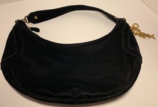 XOXO Collection small black velour trim purse gold tone hardware shoulder bag