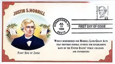 AO-2941, 1999, Justin S. Morrill, Add-on Cover, First Day Cover, SC 2941, Educat