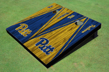 University of Pittsburgh Alternating Wood Look Triangle Cornhole Boards