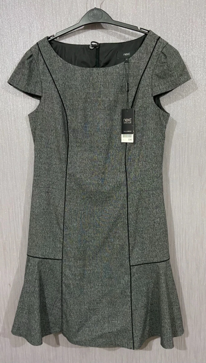 New NEXT Women s Tailored Grey Cap Sleeve Dress Size 12 RRP 40