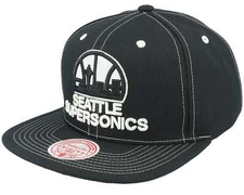 MENS MITCHELL & NESS NBA GLOW UP SNAPBACK HWC SUPERSONICS - BLACK
