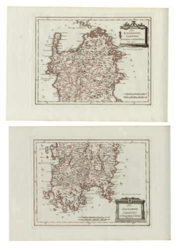 Map "Das Koenigreichs Sardinien Nord/South" (Sardinia) Von Reilly-Busching, 1790 - Picture 1 of 7