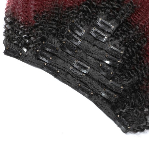Clip capelli ricci fatti di veri capelli umani donna alla moda afro kinky - Foto 5 di 6