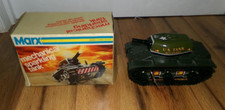 VTG 1974 Marx Mechanical Sparkling Tank US Army J-5439 Japan Wind Up Box Works