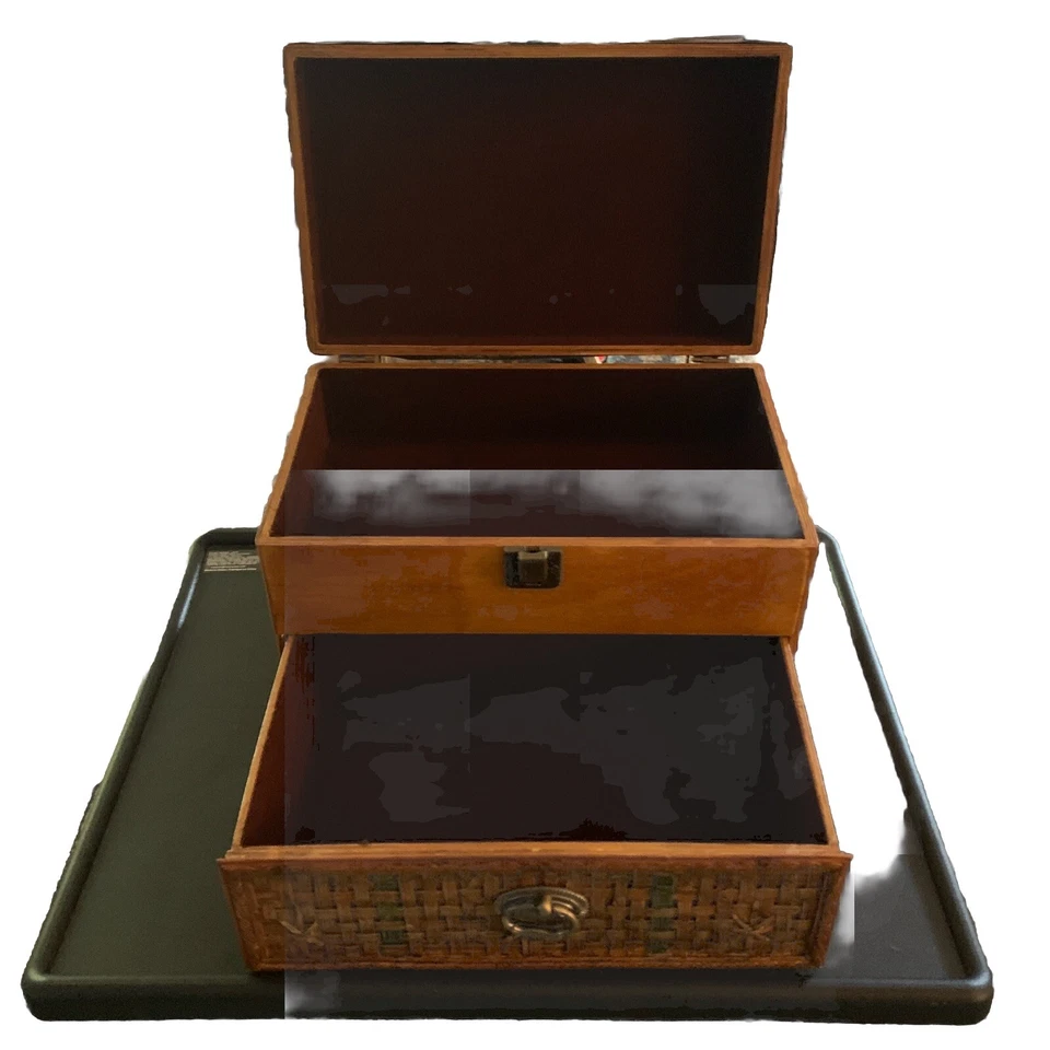 12,5 X 8,5 маленький сундук с ящиком красная подкладка совершенно новый от закрытия бизнеса - Изображение 3 из 4