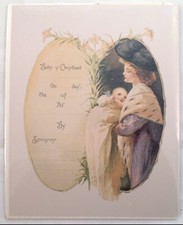 Old Print Factory Baby Christening Record Scrapbooking Print Or Framing Crt019