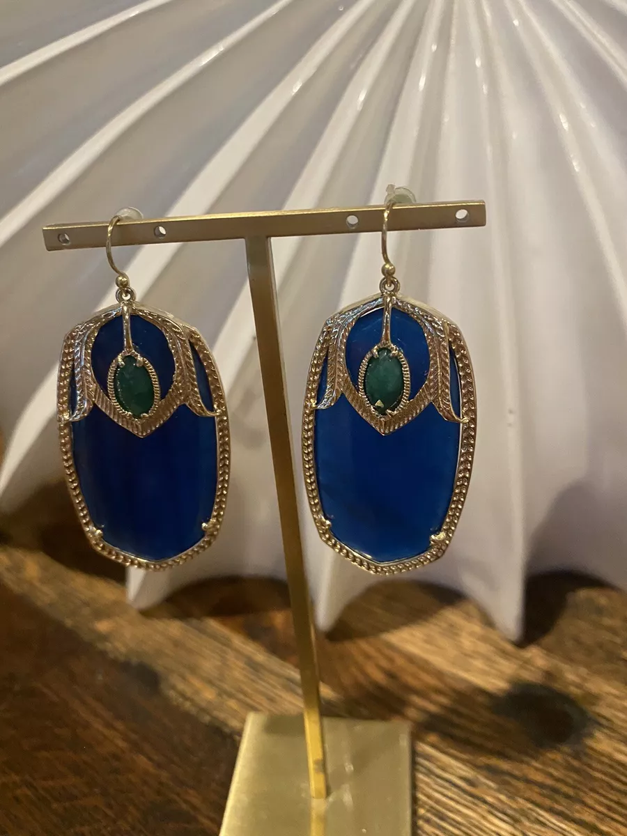 KENDRA SCOTT Rose Gold Blue Green Pre Loved Hoop Earrings – ReturnStyle