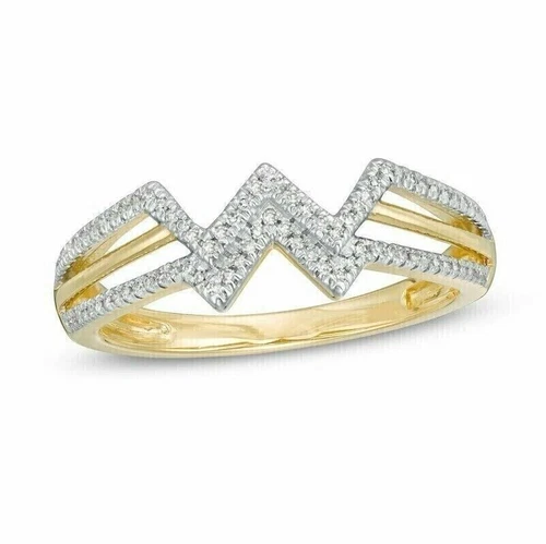2CT Simulated Diamond Wonder Woman's Ring Engagement Band 14k Yellow Gold Plated