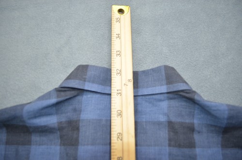 Theory Shirt Men's Large Clean Placket Shirt Flair Check Blue Button Up - Picture 7 of 8