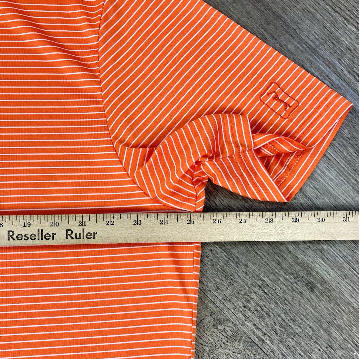 PGA Tour Polyester Polo Golf Shirt. Orange Striped . Size 2XL