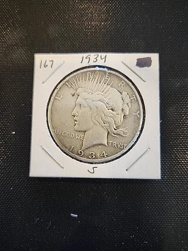 1934-S Peace Silver Dollar In Fine Condition