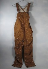 Duluth Trading Heirloom Garden Bib Overalls Mushroom Print Women's Size XS