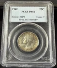 1942 Washington Quarter 25C PCGS PR66 Toned