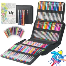 202 Pack Gel Pen For Adults Coloring Books, 104 Artist Pens Include 100 Colo...