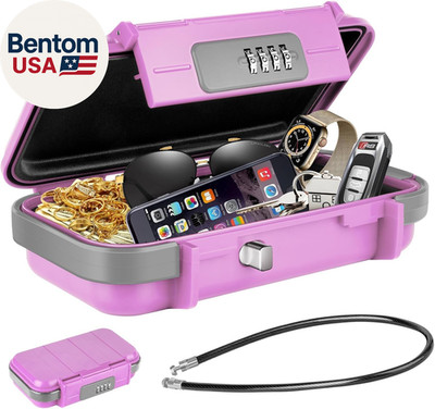 Portable Safe Lock Box with Combination Lock Mini Beach Travel Safe Waterproof S